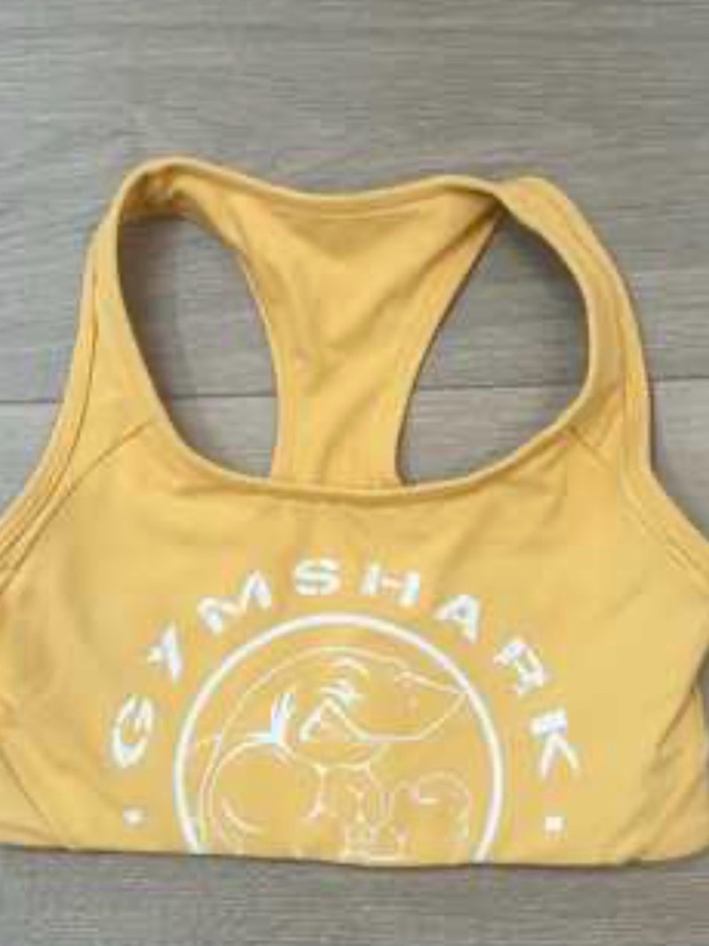 Gymshark Yellow Racerback Swim Top with White Logo
